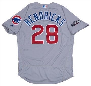 2016 Kyle Hendricks Game Worn Chicago Cubs Playoff Road Jersey - Worn in NLCS Games 4 & 5 (MLB Authenticated)